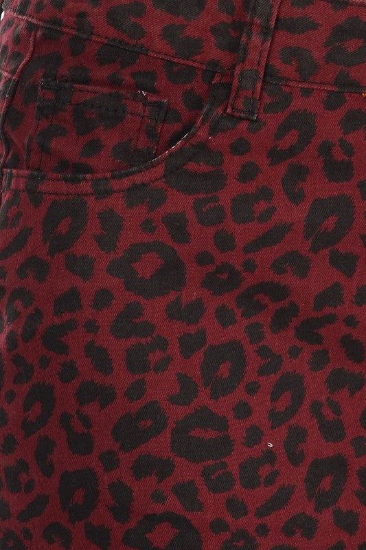 Cheetah Denim Skirt